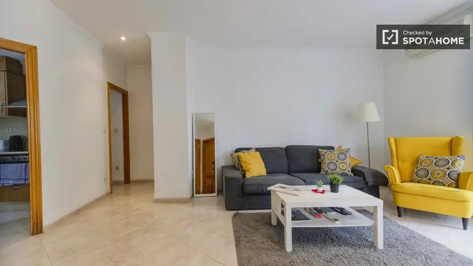 Sala de estar de Apartamento para compartir en Valencia con Aire acondicionado, Calefacción y Terraza