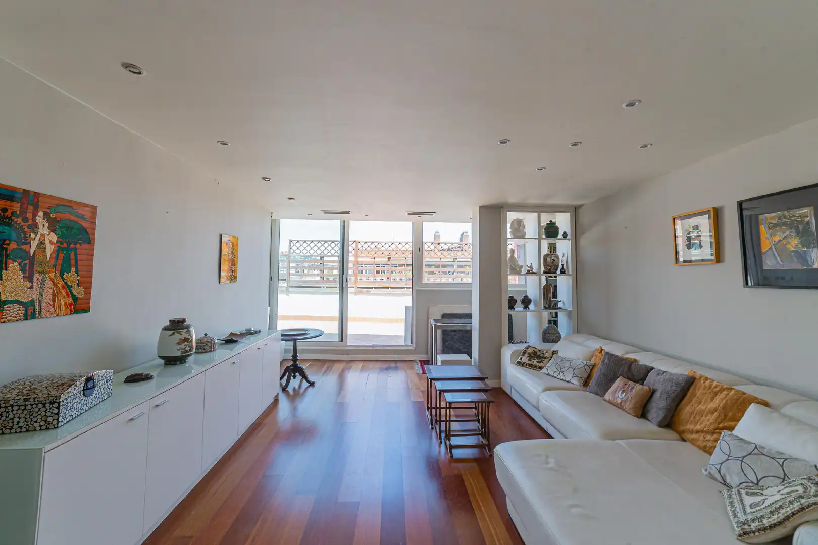 Sala de estar de Piso en venta en Barcelona con Aire acondicionado, Calefacción y Parquet