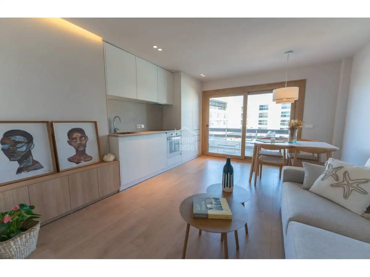 Sala d'estar de Apartament en venda en Son Servera amb Jardí privat, Terrassa i Moblat