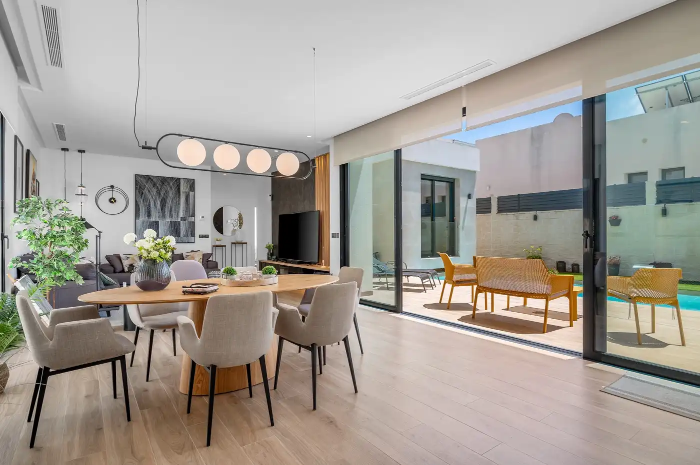 Dining room of Houses for sale in Benijófar  with Air Conditioner, Heating and Private garden