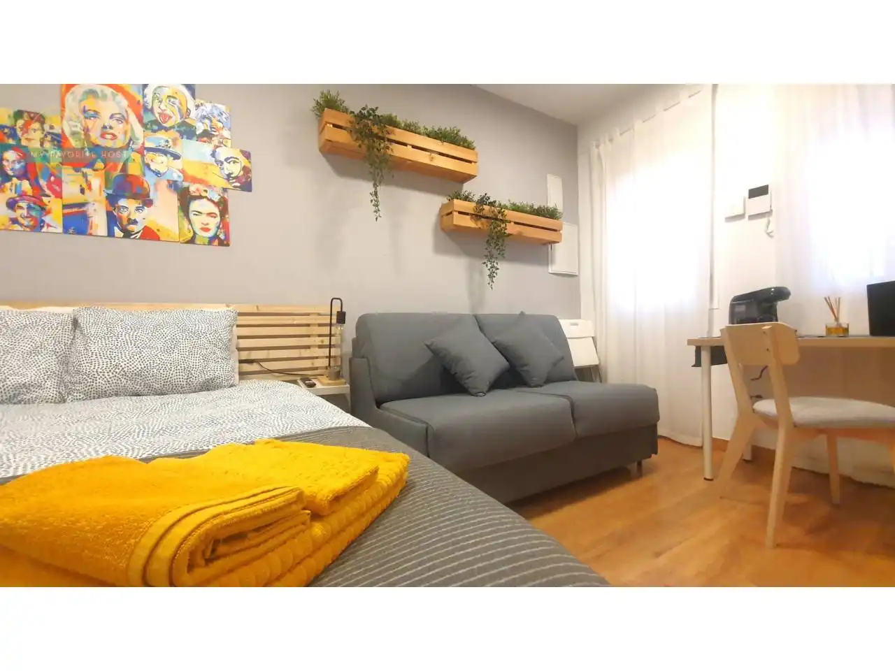 Bedroom of Study for rent in Madrid  with Parquet flooring and Furnished