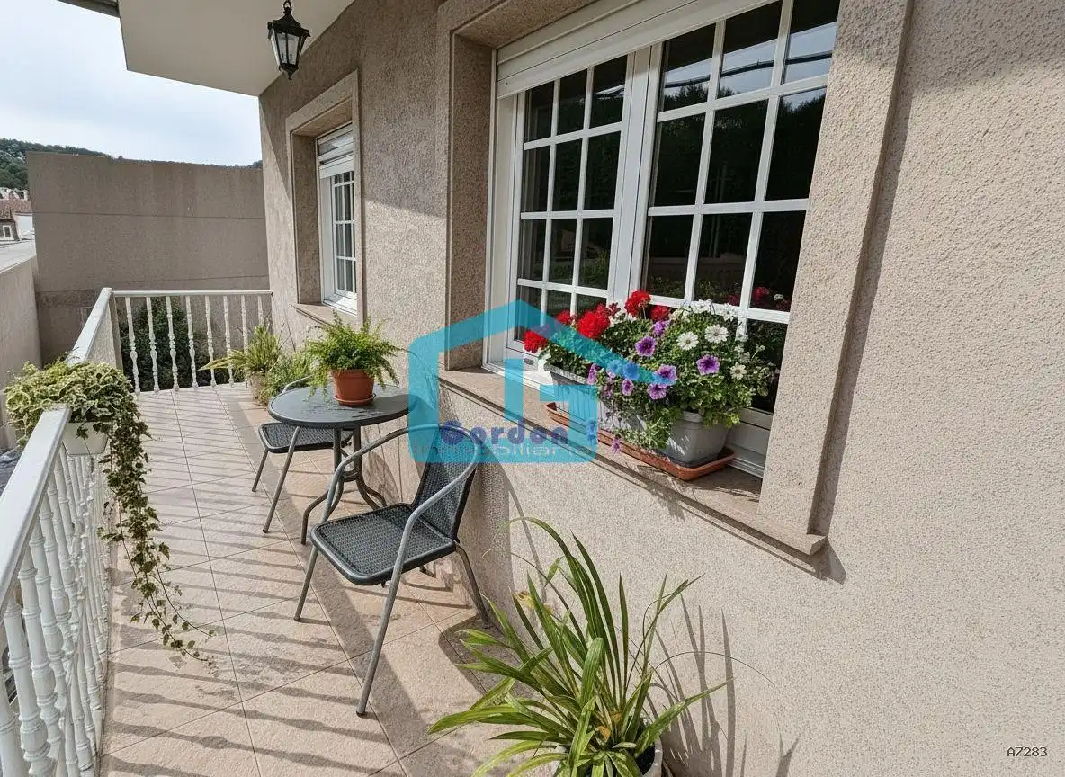 Terraza de Piso de alquiler en Meaño con Calefacción, Terraza y Amueblado