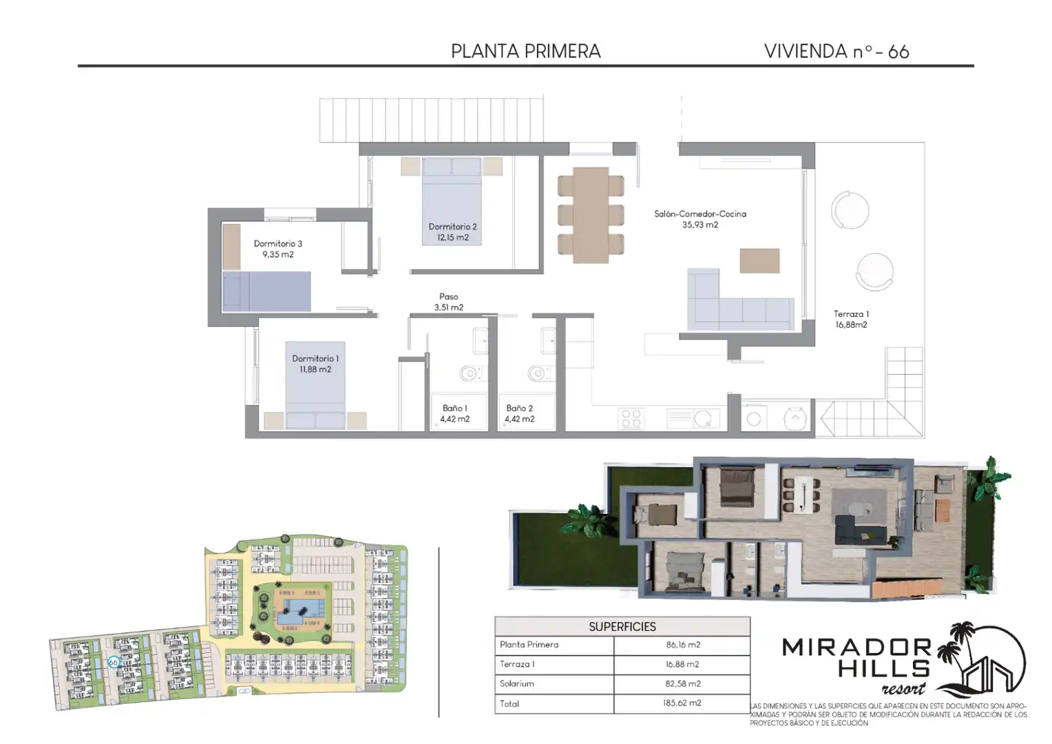 Apartament amb piscina en venda a Balcón de Finestrat - Terra Marina, imagen 3
