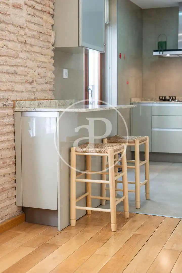 Cocina de Piso de alquiler en Valencia con Aire acondicionado, Calefacción y Terraza