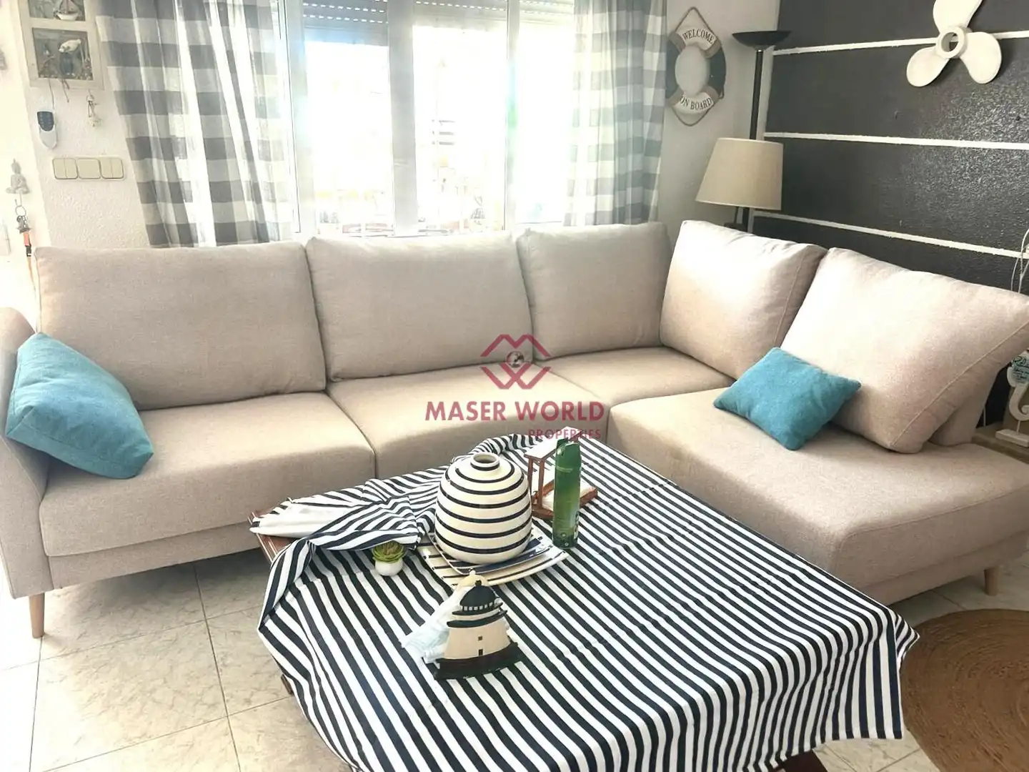 Sala de estar de Dúplex en venta en Mazarrón con Aire acondicionado, Terraza y Piscina