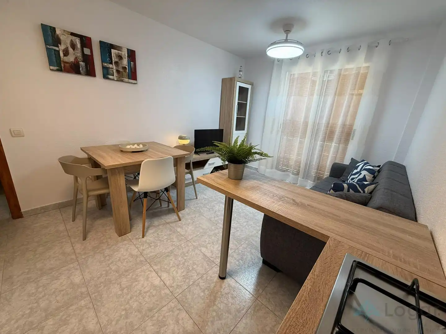 Sala d'estar de Pis de lloguer en Mazarrón amb Moblat, Balcó i Piscina comunitària
