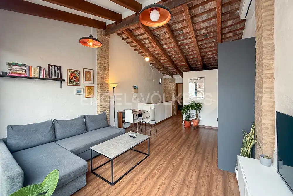 Wohnzimmer von Wohnung zur Miete in Valencia mit Klimaanlage, Heizung und Terrasse