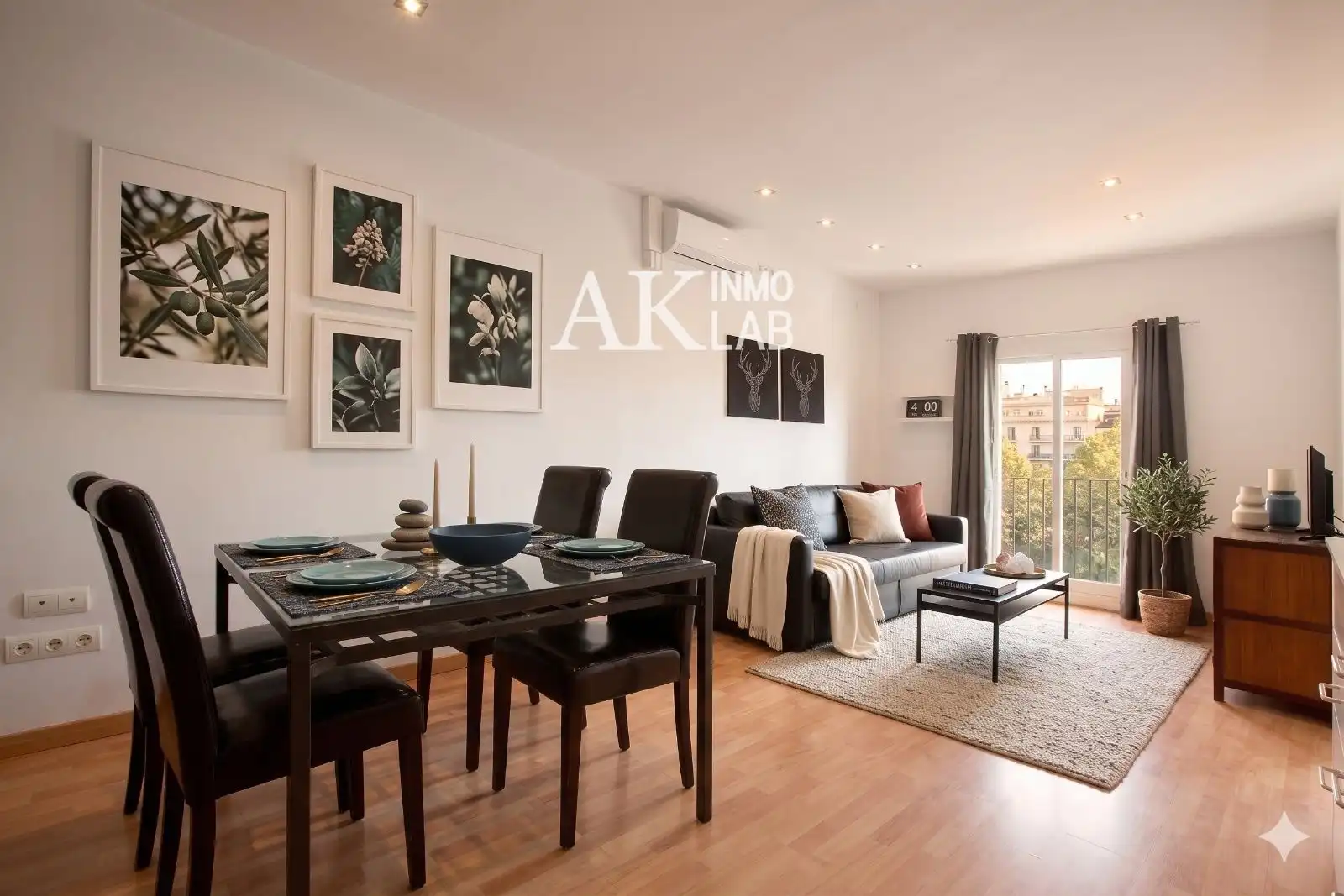 Sala de estar de Piso en venta en L'Hospitalet de Llobregat con Aire acondicionado, Terraza y Amueblado