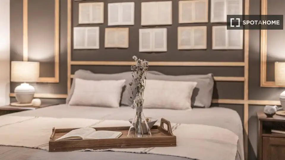 Habitación de Apartamento para compartir en Madrid con Aire acondicionado, Terraza y Amueblado