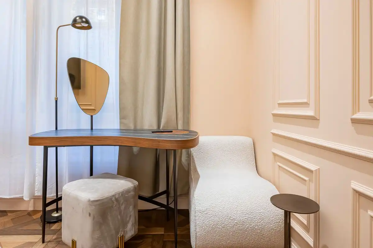 Schlafzimmer von Erdgeschoss zur Miete in Madrid mit Klimaanlage, Heizung und Terrasse