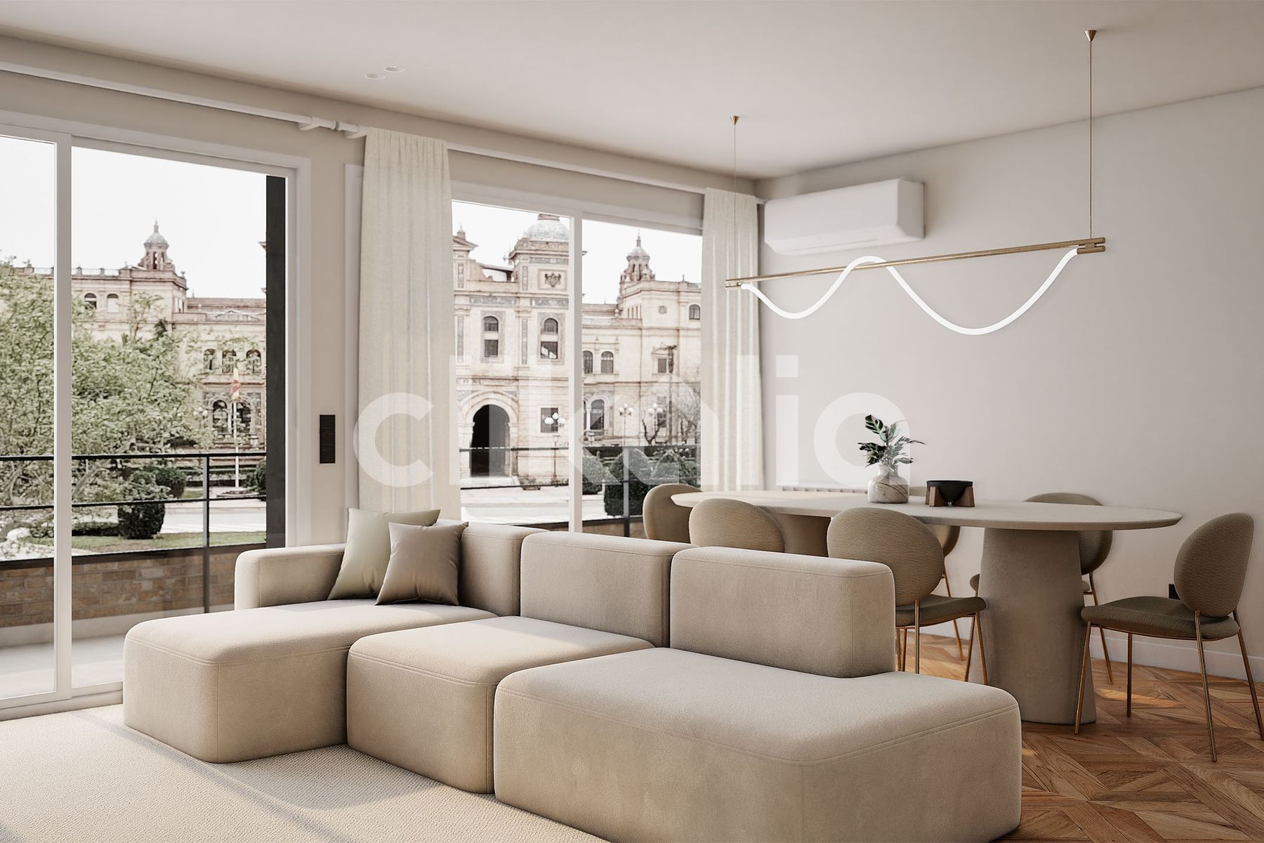 Sala d'estar de Pis en venda en  Sevilla Capital amb Aire condicionat, Calefacció i Terrassa