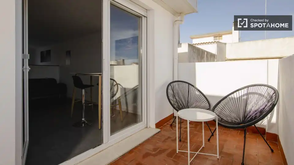 Terraza de Piso de alquiler en Valencia con Aire acondicionado, Calefacción y Amueblado