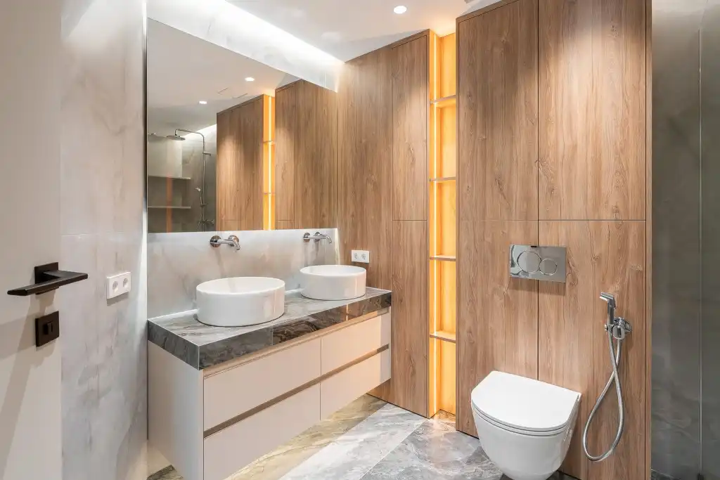 Badezimmer von Wohnungen zum Verkauf in Barcelona mit Klimaanlage, Heizung und Parkett