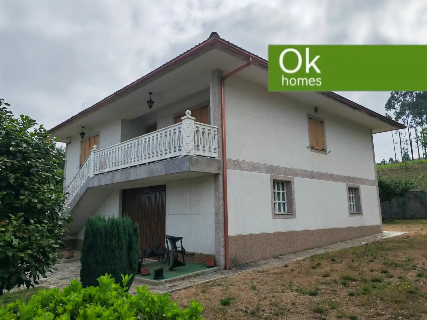 Vista exterior de Casa o chalet en venta en Mesía con Calefacción, Jardín privado y Parquet