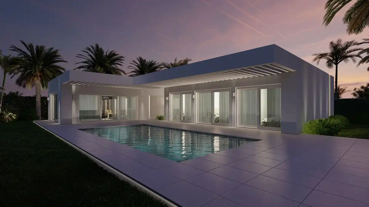 Vista exterior de Casa o chalet en venta en Mijas con Aire acondicionado, Jardín privado y Piscina