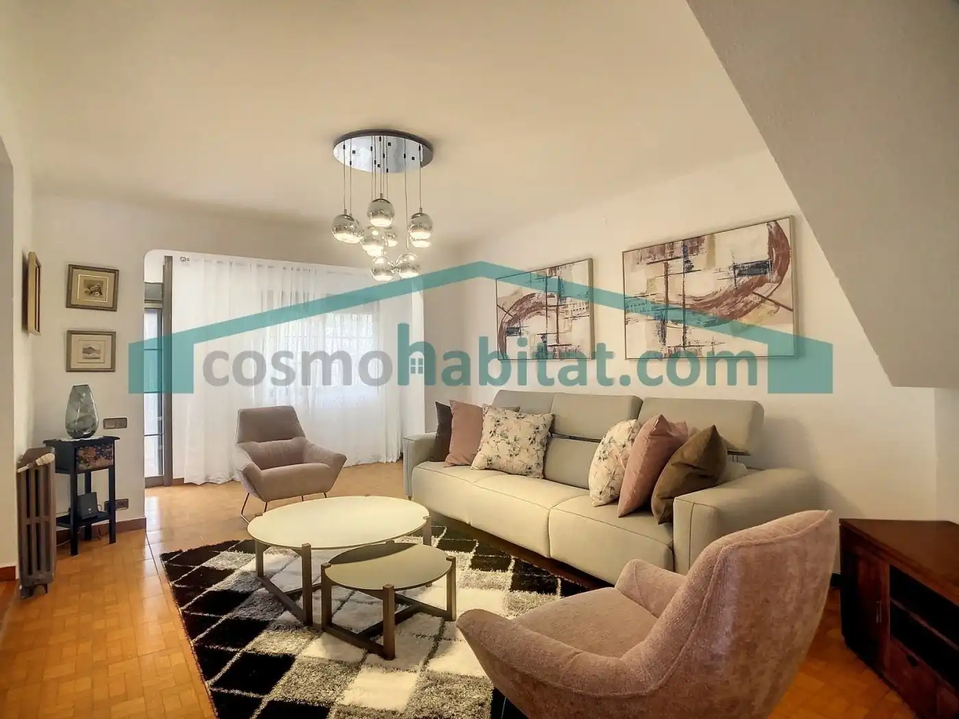 Sala d'estar de Casa adosada de lloguer en La Cañada