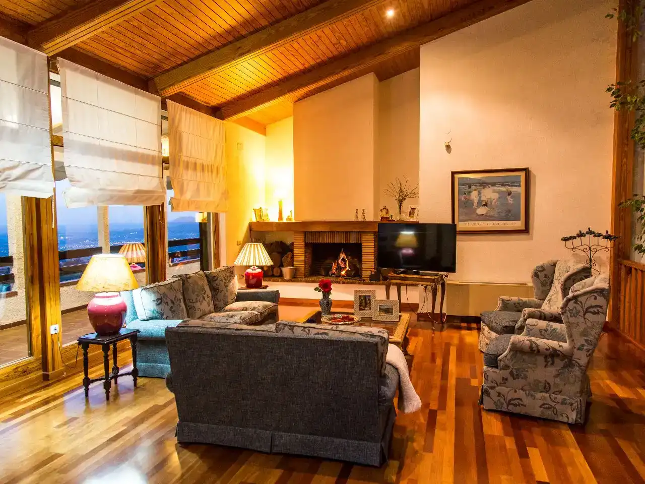Sala de estar de Casa o chalet en venta en Víznar con Piscina y Balcón