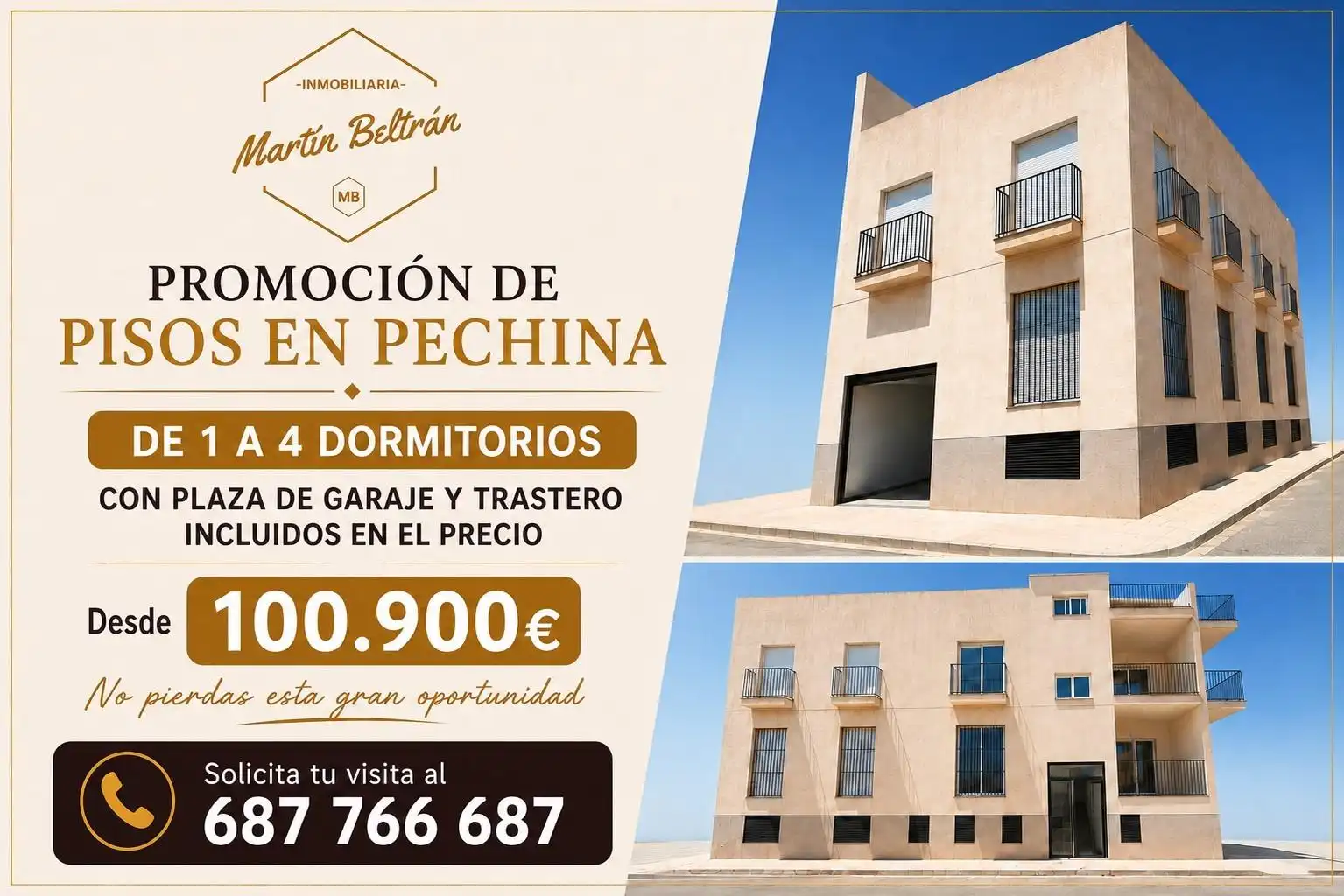 Vista exterior de Piso en venta en Pechina con Trastero y Balcón