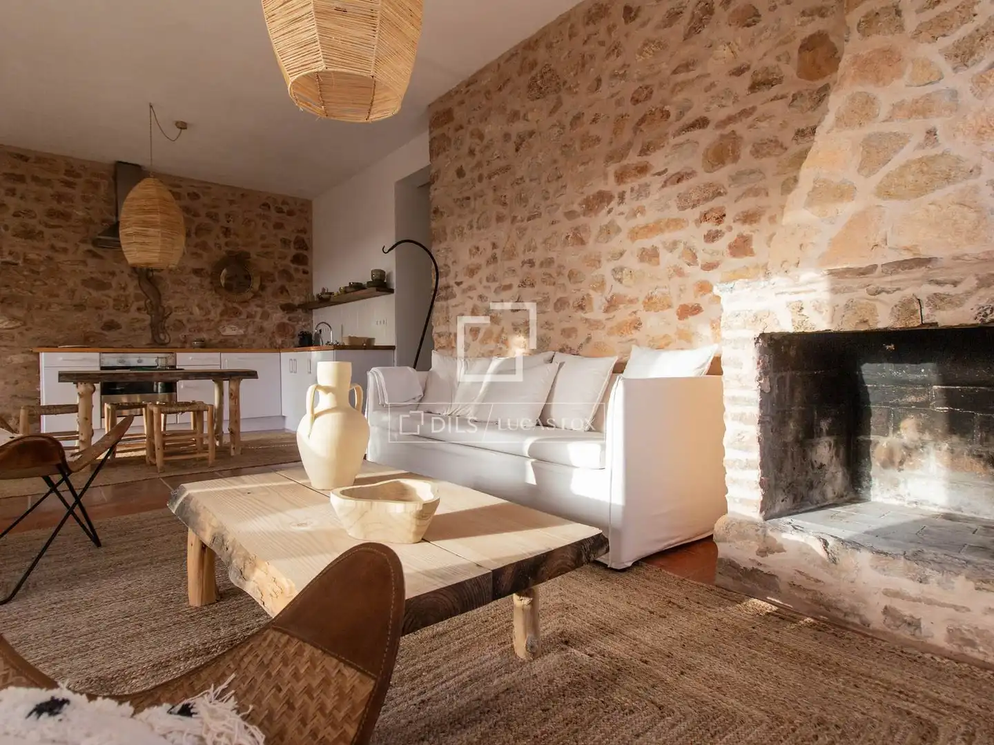 Sala d'estar de Casa o xalet en venda en Formentera amb Aire condicionat, Jardí privat i Piscina