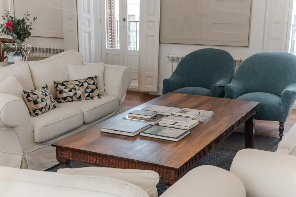Living room of Flat for rent in Madrid  with Air Conditioner, Heating and Balcony