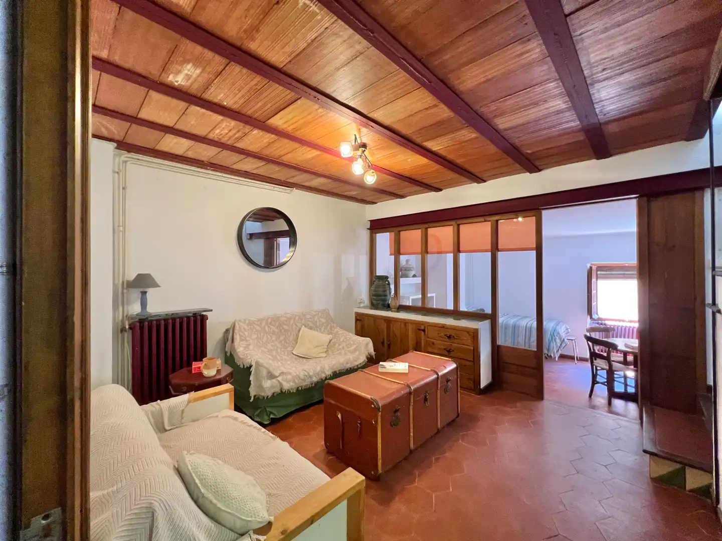 Sala d'estar de Casa adosada en venda en Cornudella de Montsant amb Calefacció, Parquet i Terrassa