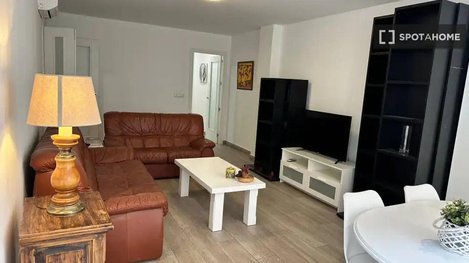 Wohnzimmer von Wohnung zur untervermieten in Málaga mit Klimaanlage, Terrasse und Möbliert