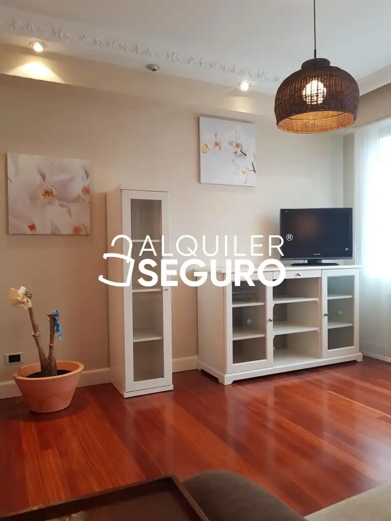 Wohnzimmer von Wohnung zur Miete in Bilbao  mit Heizung, Terrasse und Möbliert