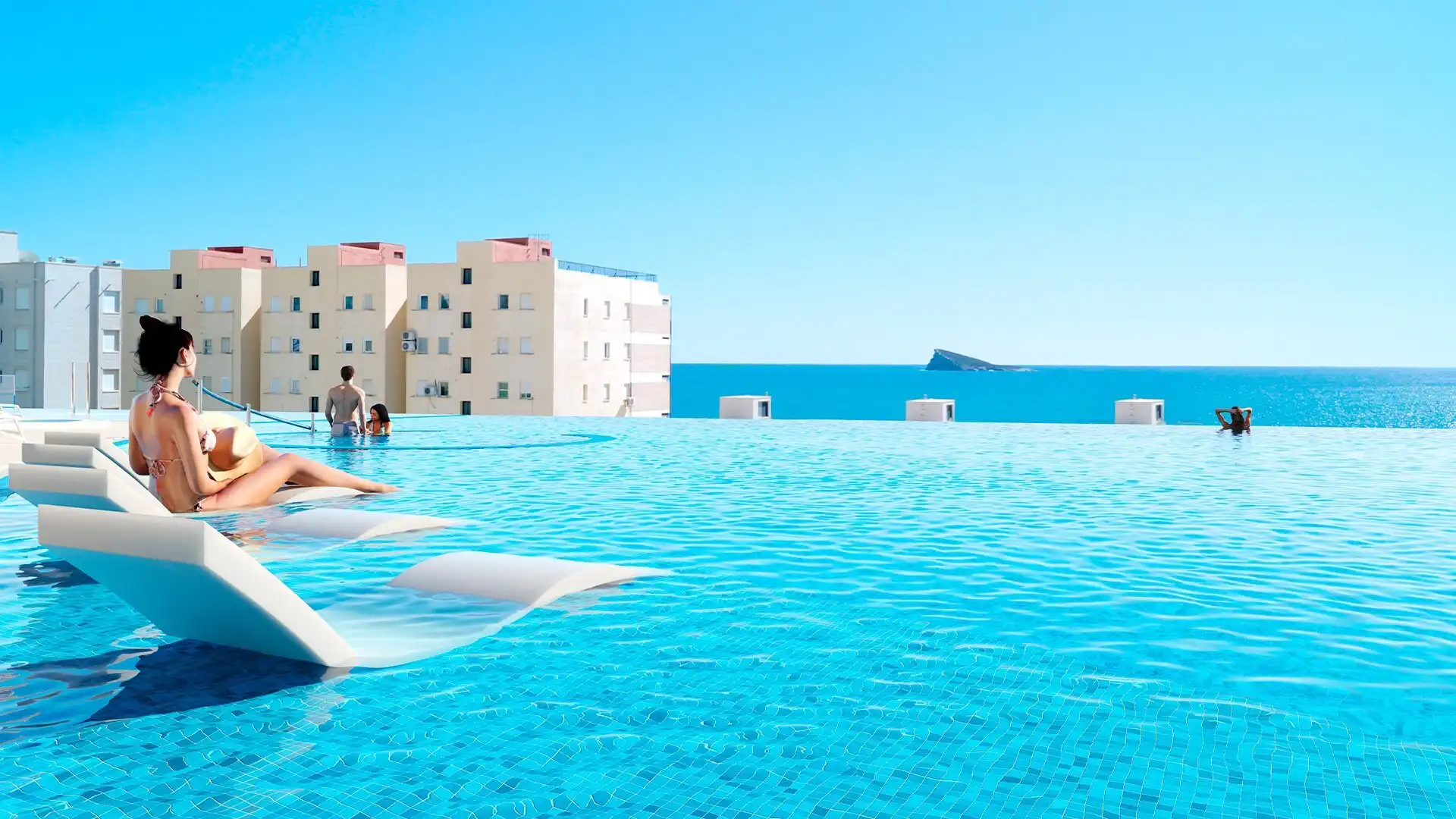 Swimming pool of Flat for sale in Benidorm  with Air Conditioner, Terrace and Swimming Pool
