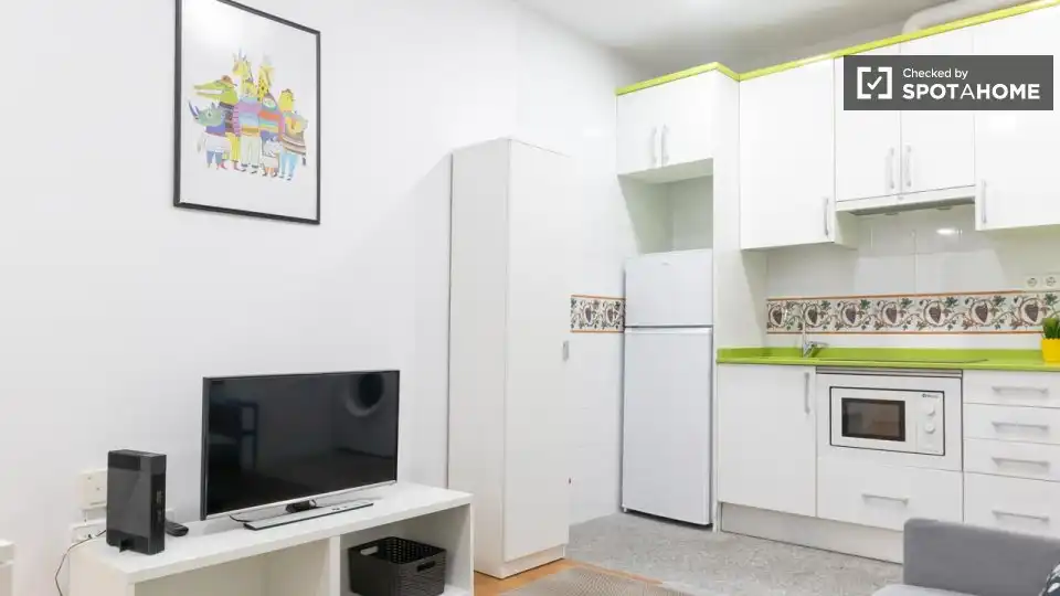 Cocina de Apartamento para compartir en Madrid con Aire acondicionado, Calefacción y Terraza