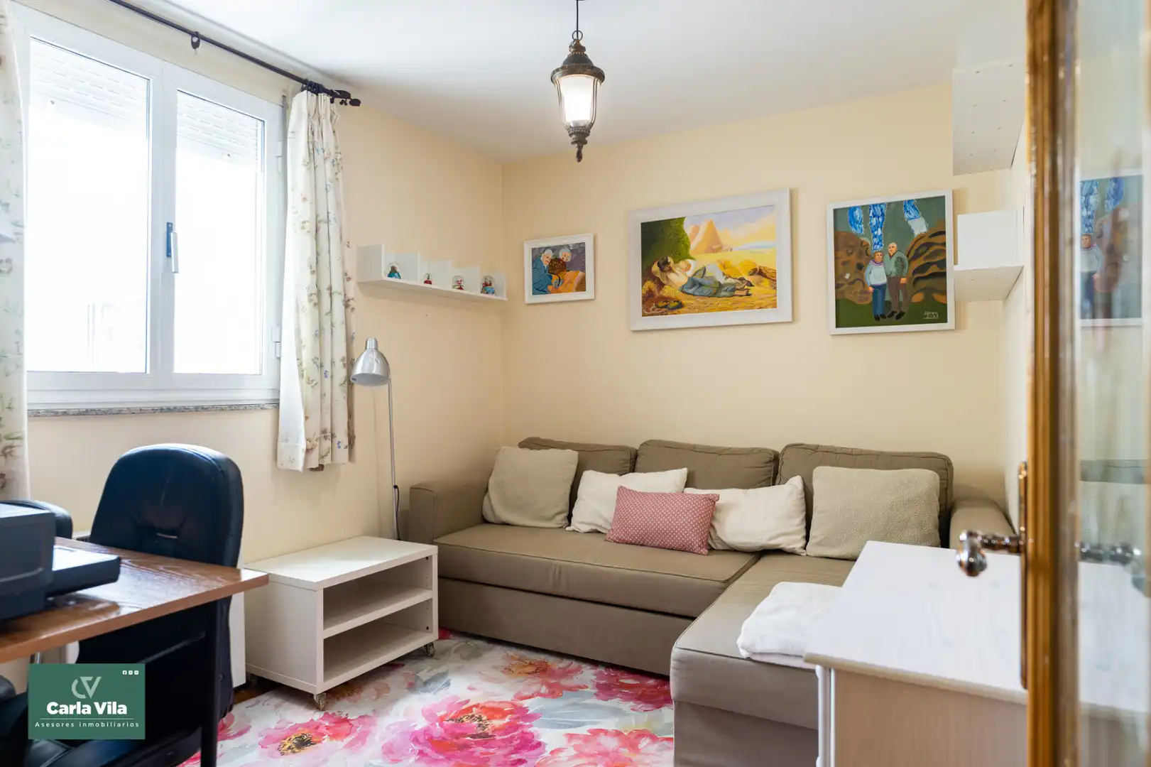 Living room of Flat for sale in Lugo  with Heating, Parquet flooring and Furnished