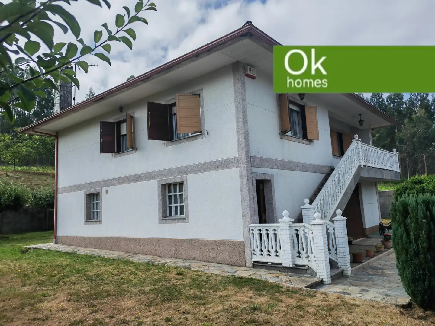 Vista exterior de Casa o chalet en venta en Mesía con Calefacción, Jardín privado y Parquet