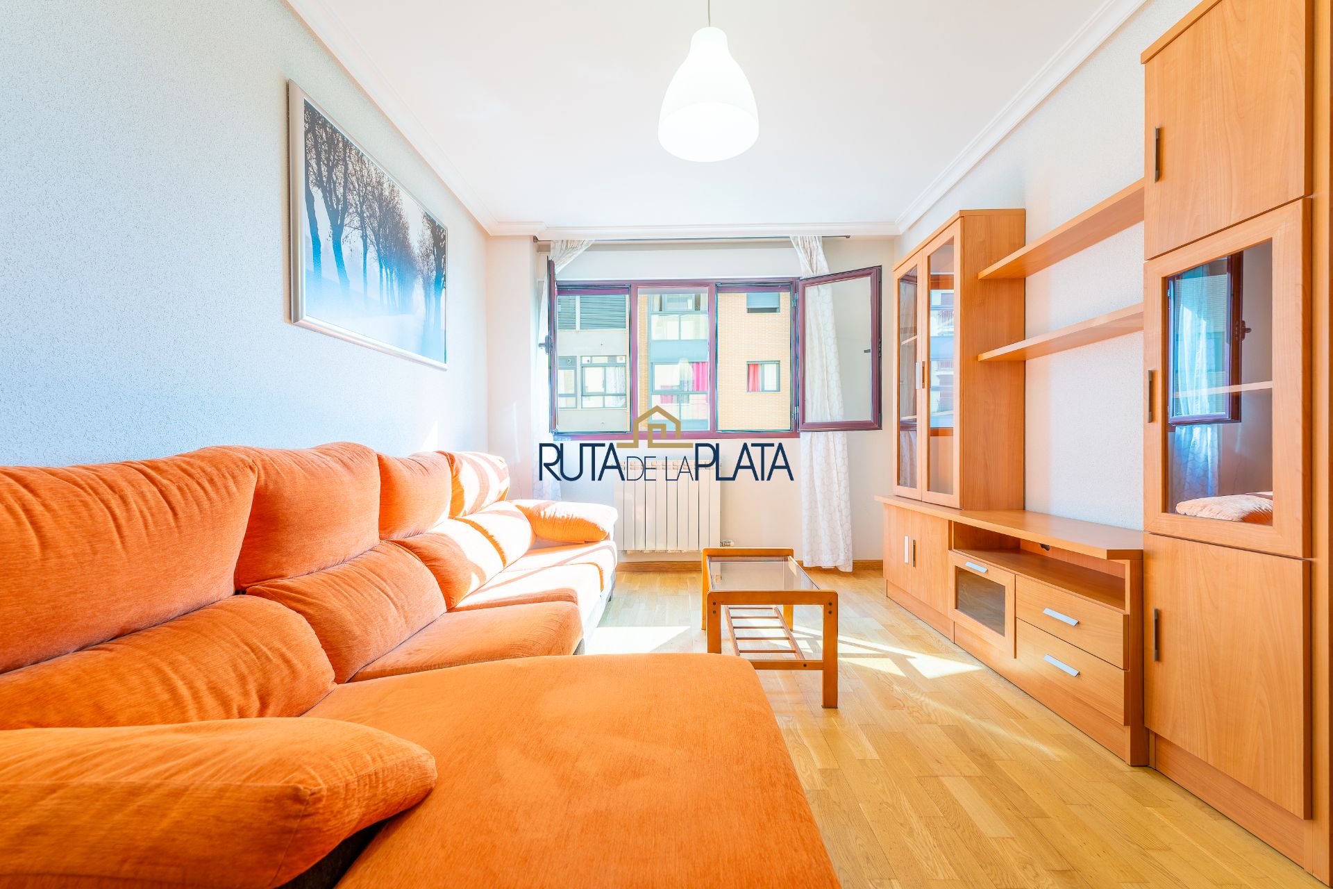 Sala d'estar de Pis de lloguer en Zamora Capital  amb Calefacció, Parquet i Moblat