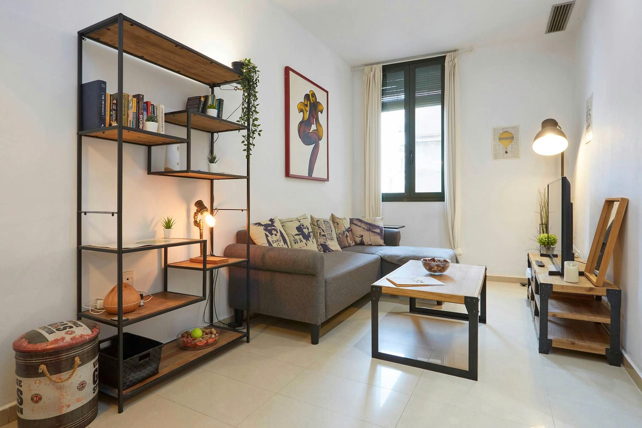 Living room of Flat to rent in  Barcelona Capital  with Air Conditioner, Furnished and Washing machine