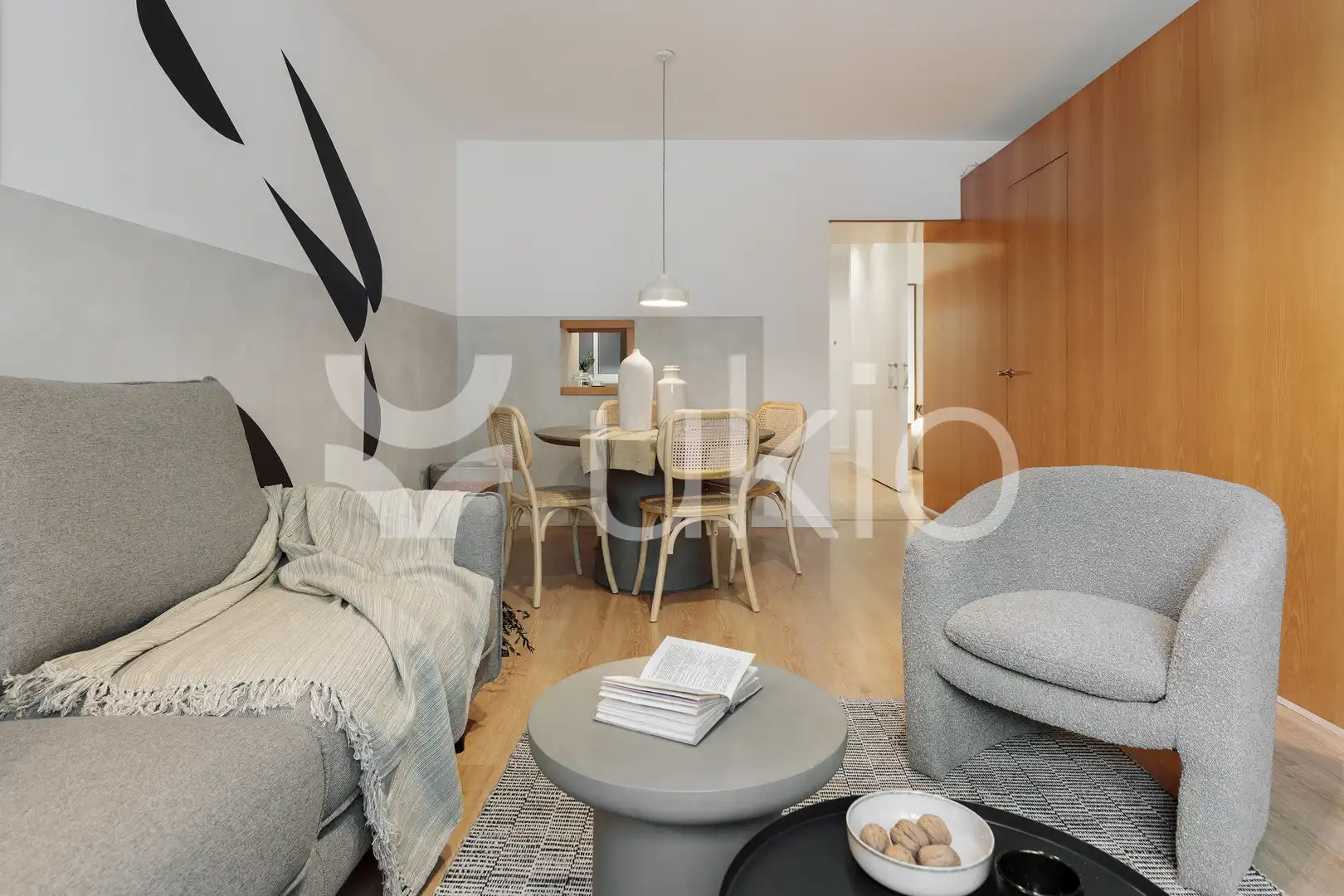 Sala de estar de Apartamento de alquiler en Barcelona con Aire acondicionado, Calefacción y Amueblado