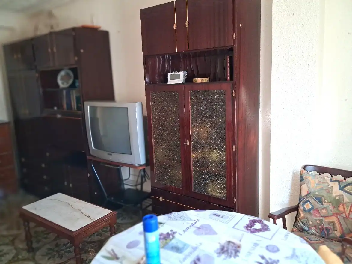 Living room of Flat for sale in Zaragoza  with Heating, Terrace and Furnished
