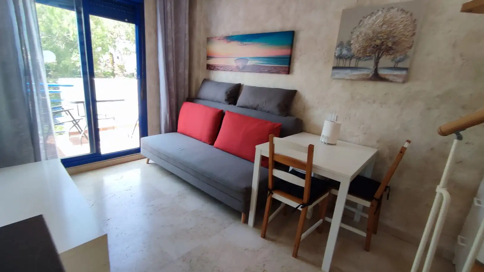 Sala de estar de Ático de alquiler en Benalmádena con Aire acondicionado, Terraza y Trastero