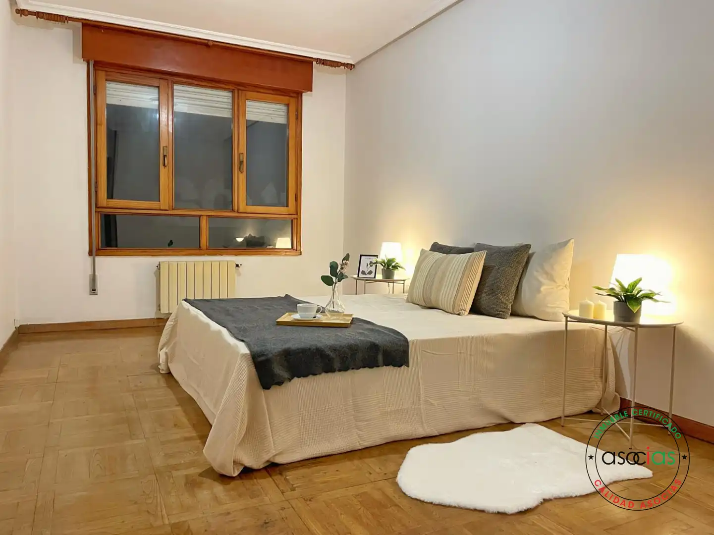 Bedroom of Flat for sale in Gijón   with Heating, Private garden and Parquet flooring