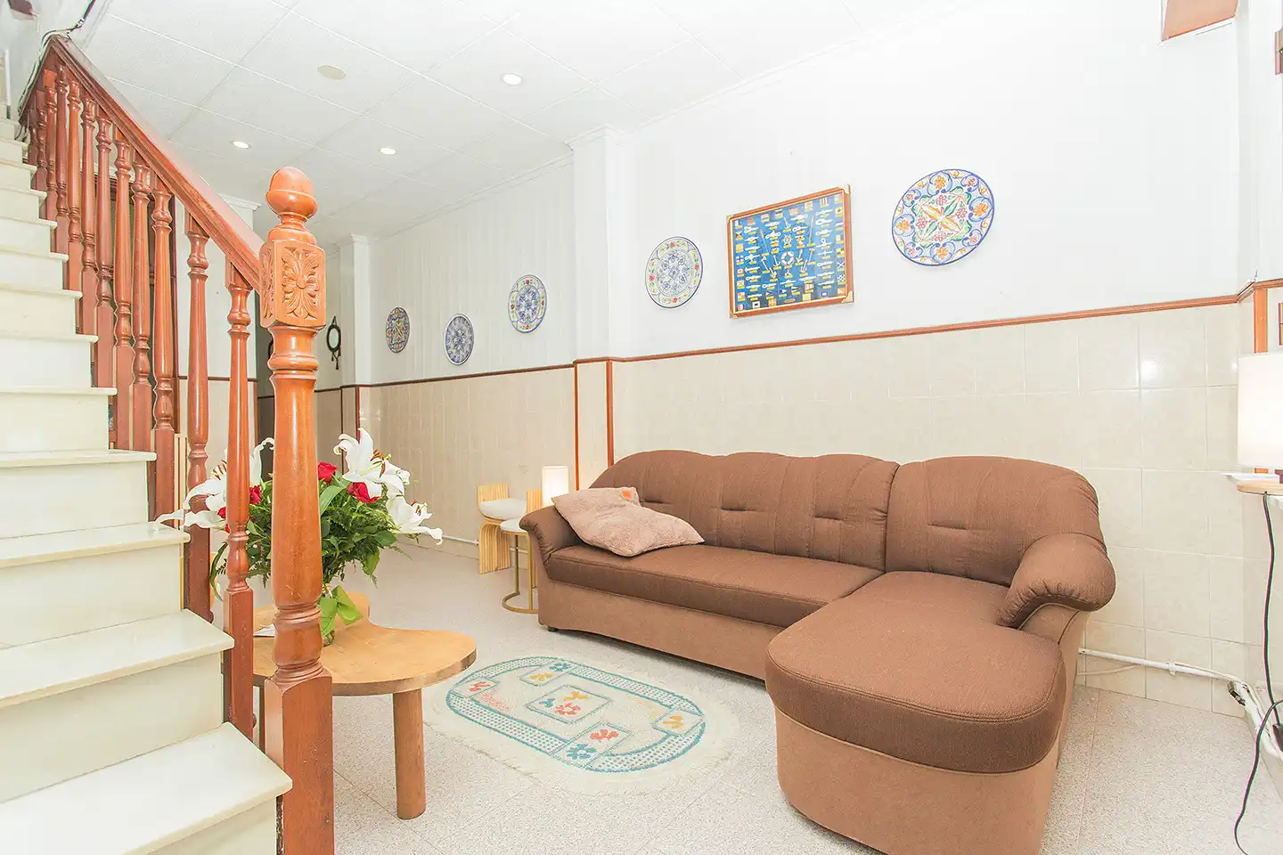 Wohnzimmer von Einfamilien-Reihenhaus zum Verkauf in Torrevieja mit Klimaanlage, Möbliert und Ofen