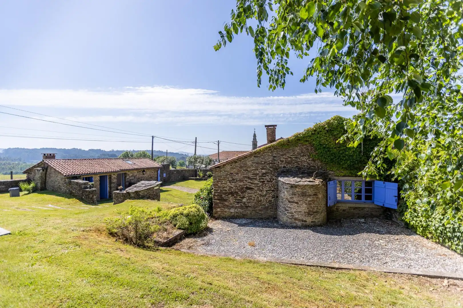 Vista exterior de Casa o chalet en venta en O Pino  con Calefacción, Jardín privado y Terraza