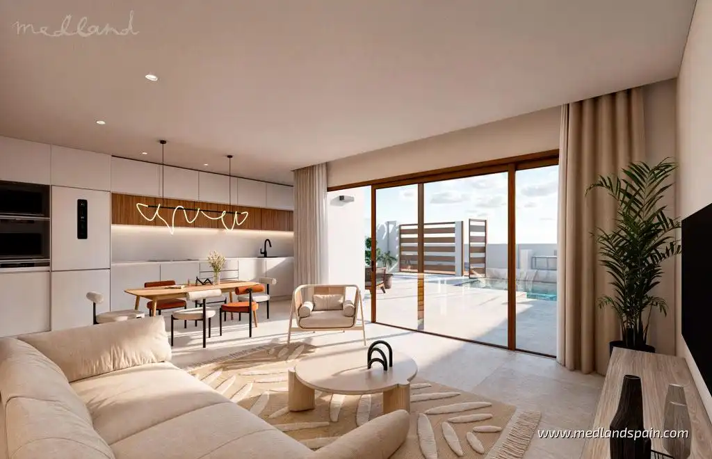 Sala de estar de Casa o chalet en venta en Torre-Pacheco con Jardín privado, Terraza y Piscina
