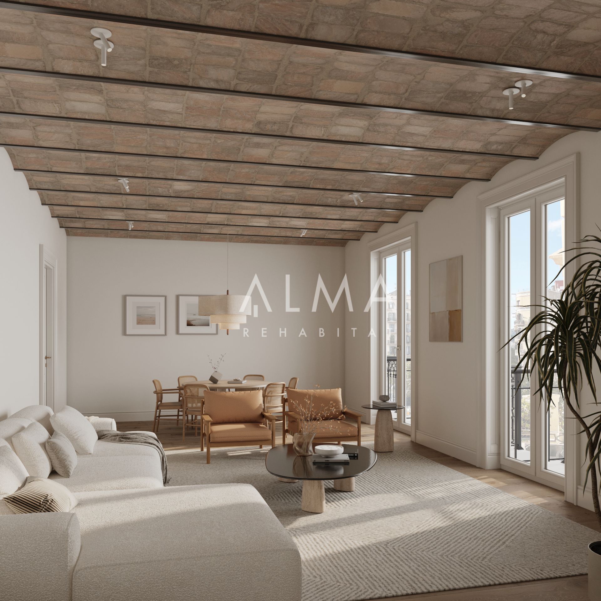 Living room of Flat for sale in  Barcelona Capital  with Air Conditioner, Heating and Parquet flooring