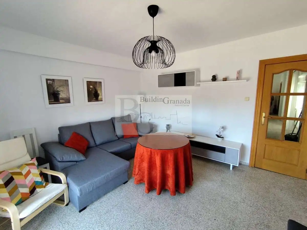 Sala d'estar de Pis de lloguer en Granada amb Calefacció, Terrassa i Moblat