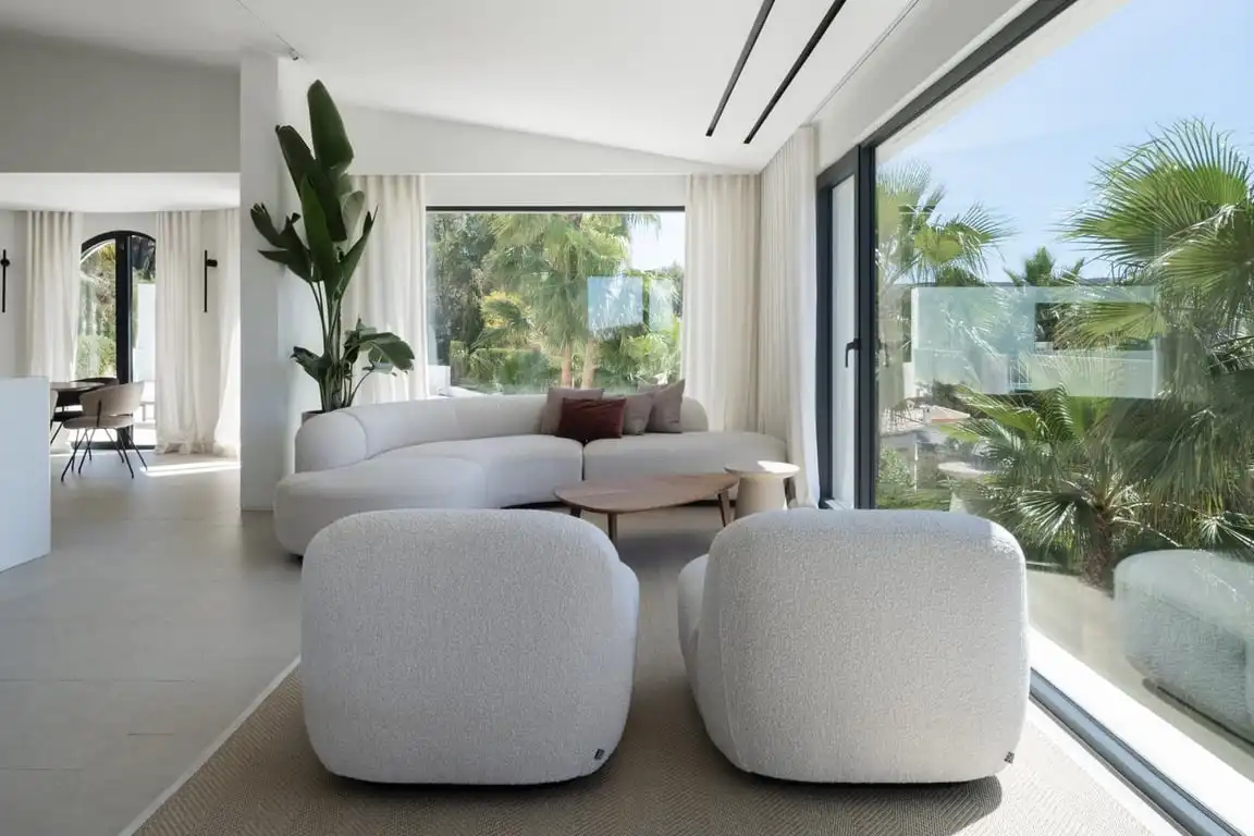 Sala de estar de Casa o chalet de alquiler en Jávea / Xàbia con Aire acondicionado, Jardín privado y Amueblado