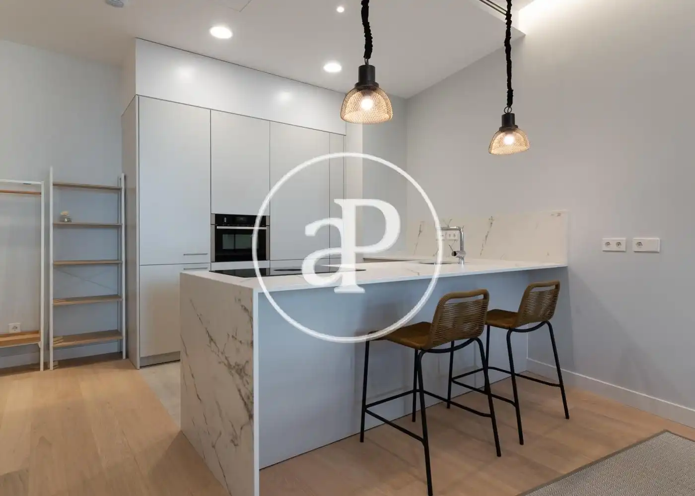 Küche von Wohnung zur Miete in Madrid mit Klimaanlage, Heizung und Privatgarten