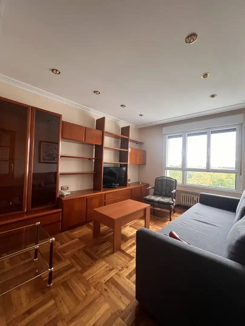 Living room of Flat for rent in Gijón   with Heating, Parquet flooring and Furnished