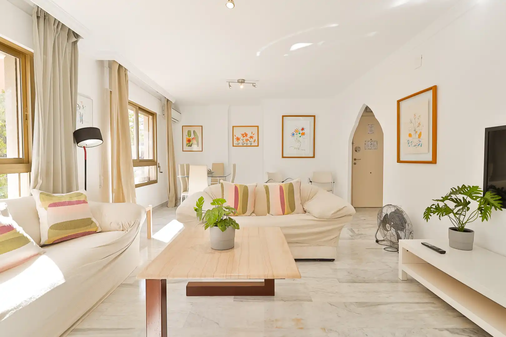 Sala de estar de Piso de alquiler en Málaga con Aire acondicionado, Amueblado y Internet