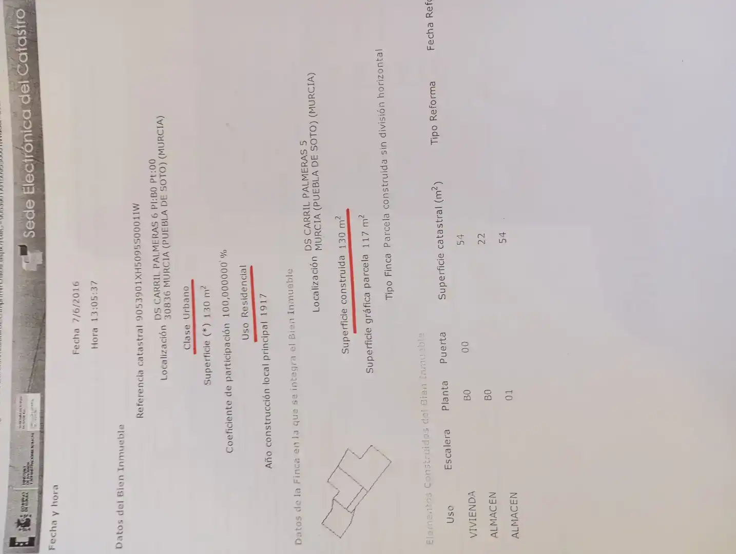Finca rústica en venta en Pedanías Oeste