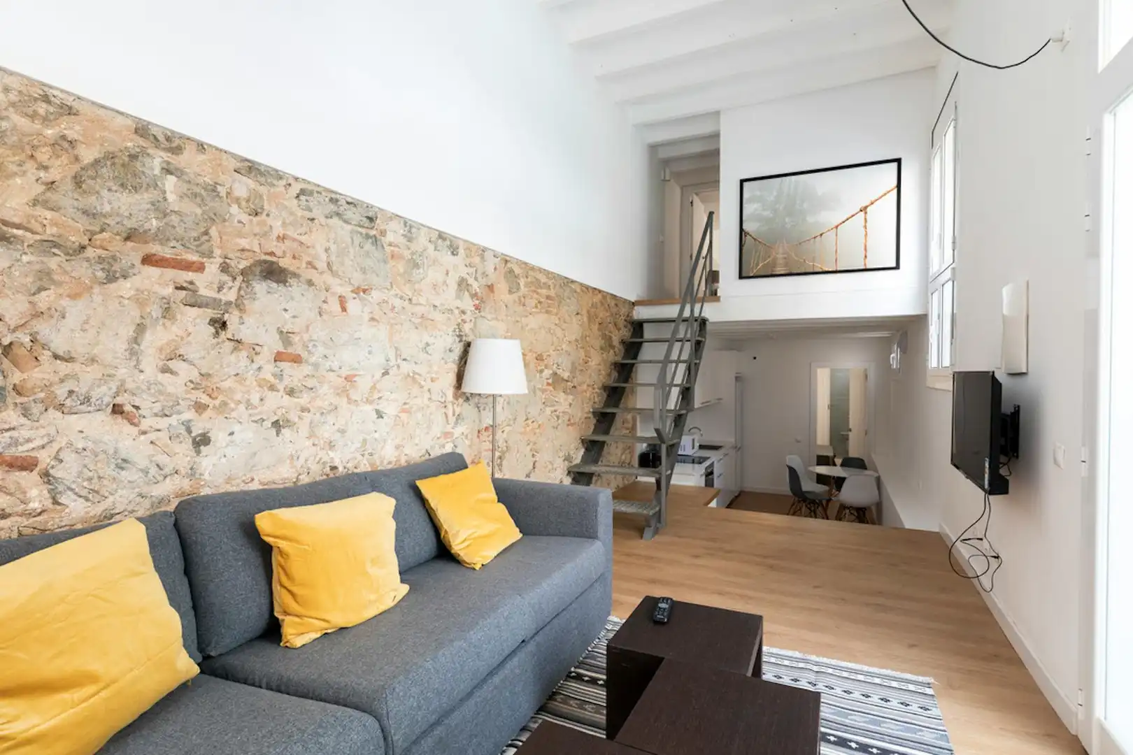Living room of Flat for rent in Barcelona  with Air Conditioner, Heating and Furnished