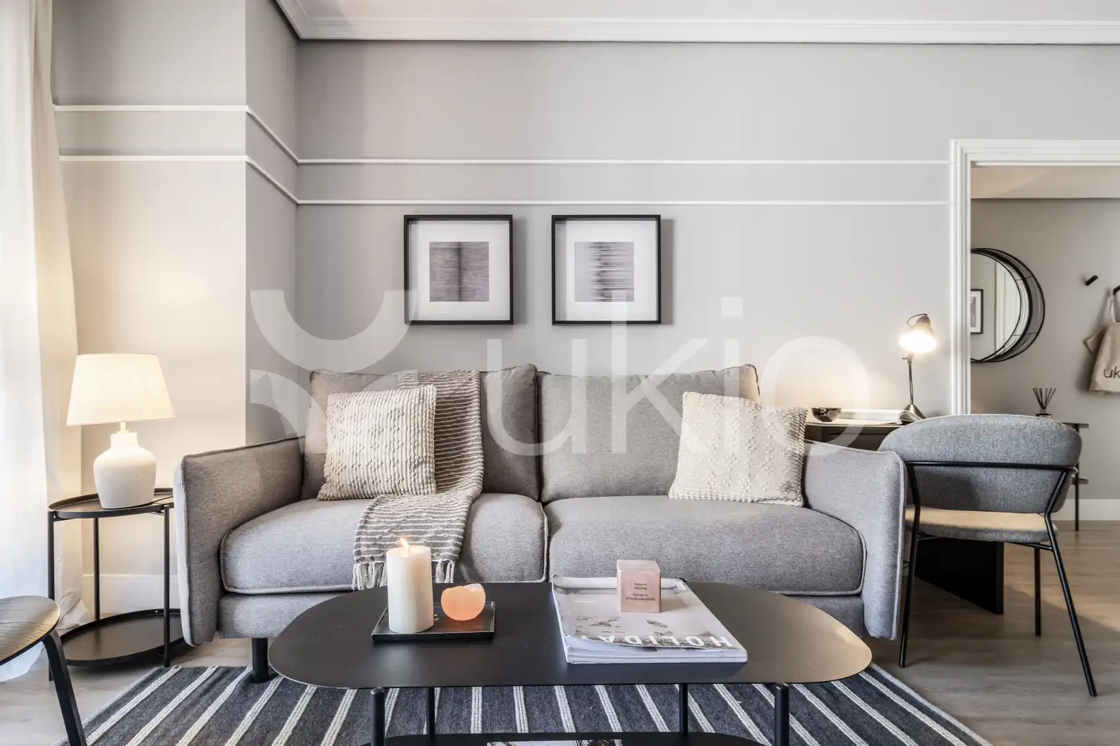 Sala d'estar de Apartament de lloguer en Madrid amb Aire condicionat, Calefacció i Moblat