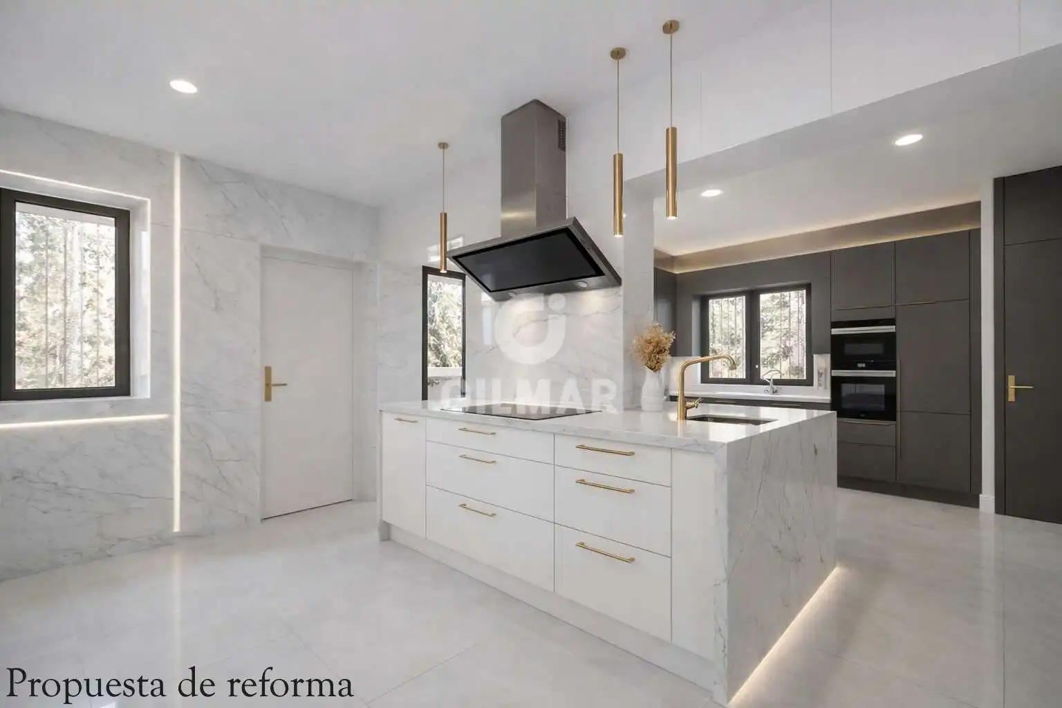 Cocina de Casa o chalet en venta en Pozuelo de Alarcón con Calefacción, Jardín privado y Piscina